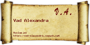 Vad Alexandra névjegykártya